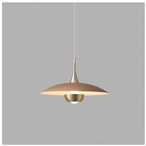 Chandelier Lampe à Suspension Soucoupe Volante en Or Rose givré en Fer, diamètre 11,02 Pouces, Lampe Suspendue à Roues LED, lustres d'art Nordique minimalistes pour Chevet, Salon, Chambre à