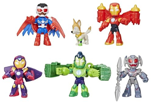 Marvel Iron Man and His Awesome Friends, Pack de Vengadores Blindados, Set de Figuras de acción