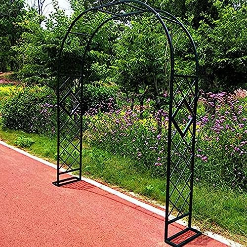 Grande arche de jardin en métal pour plantes grimpantes - 3 m de haut - Pour décoration de jardin, décoration de mariage - Support d'arche en métal noir