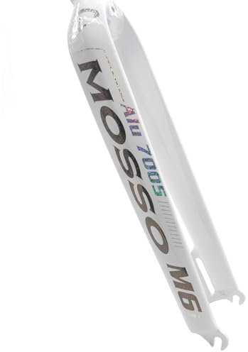 BSFHQS 26 27.5 29 Universal Mountainbikes Starre Gabel 1-1/8 Gerade Aluminiumlegierung Fahrradgabel Scheibenbremse Fahrräder Vorderradgabel Schnellspanner 9 * 100MM QR(White Gray,27.5in)