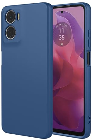 BORYA Silicona Funda para Motorola Moto E15 / Moto G05, Sedoso Suave Ultradelgado Antigolpes Carcasa, Premium TPU Elegante Sencillo Estuche, Anti-Rasguños Forro Microfibra Caso, Azul
