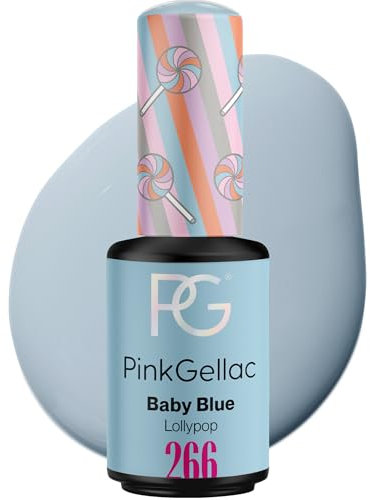Pink Gellac Gel Nagellack UV - 266 Baby Blue 8 ml - Gelnagellack für UV Lampe - Blau - Einfache Anwendung Nail Polish für 14 Tage Salonqualität - Veganer Gellack Made in Holland