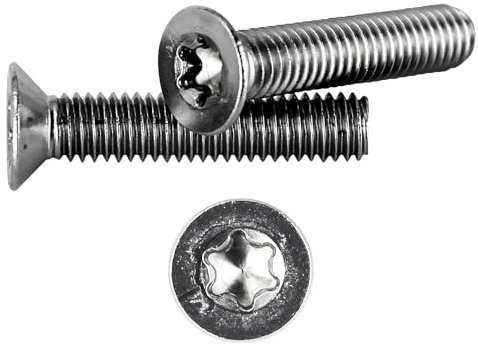RYSUPPLY Senkkopfschrauben aus Edelstahl | M6 x 40 | Innensechsrund Torx | DIN 965 | Flachkopfschrauben | 200 Stück | In diversen Größen und Mengen erhältlich