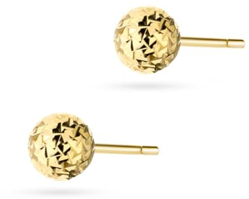 MARKO Ohrstecker aus 14K Echtgold 585 – Kugel Ohrringe Damen – Glänzender Gold Ohrschmuck in Größen von 3mm bis 8mm – Zeitloser Schmuck für Frauen & Mädchen