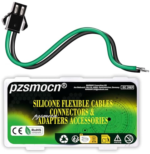 pzsmocn 20 Pieces JST SM 2.5mm 2 Pin 20AWG Flexible Silicone Connector Kit | Premium Automotive Wiring, Heavy Duty Terminals, Reliable Circuit Board, High Temperature Housing, Easy Project Assembly