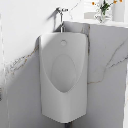 CHZDPP Urinale für Männer Urinale für Männer, auslaufsicher, wandmontiertes Urinal für Männer für Ecken, Haushalts-/Gewerbebereich-Urinal für Garagen, Keller, Hotels, Geschäfte(White)