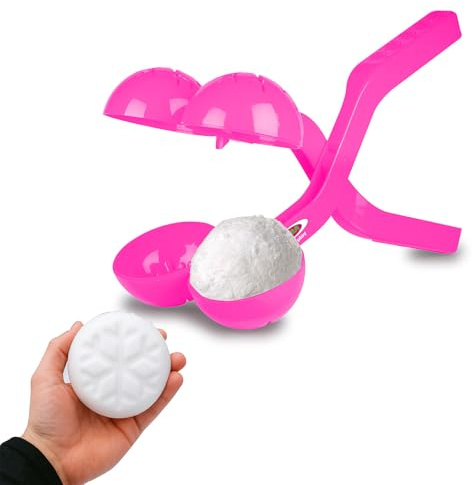 JAMARA Snow Play 461150 - Pinza per palla di neve Duo, 38 cm, per bambini, palla di neve, idea regalo per ragazzi e ragazze, palle di neve in pochi secondi, colore: Rosa