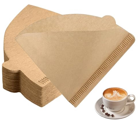 200 Pcs Coffee Filter Papers, Unbleached Filter Papers with Size 02, Unbleached Cone Filter Paper for Dripper, V-Shaped Drip Tip, Coffee Machines(2-4 Cups)