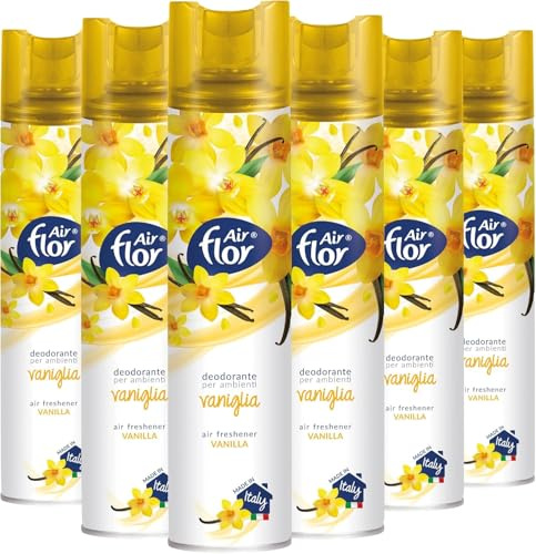 AIR FLOR | Deodorante per Ambienti, Profumo Vaniglia, 12 x 300 ml il nuovo profumatore per ambienti AIR FLOR è il profumatore ideale in tutti i luoghi
