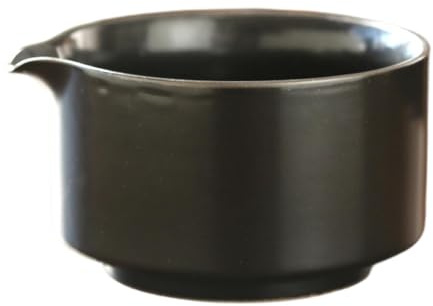 predolo Tazón Matcha Bolí Artesanal Japonés con Vertedor Modelo Tradicional para Mezclar Té en Casa O Trabajo Resistente Adecuado para Oficina Hogar, Negro, tal como se describe