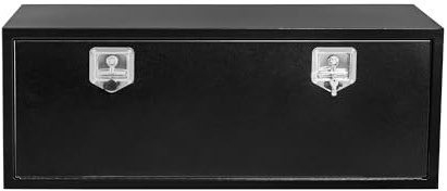 PeacefulHues Heavy Duty Underbody Truck Tool Box - Black Steel Storage Tool Chest Organizer with Lock & Keys, Weather Resistant Secure Tool Storage for Pickup Truck Bed, RV, Trailer, Utility Vehicle