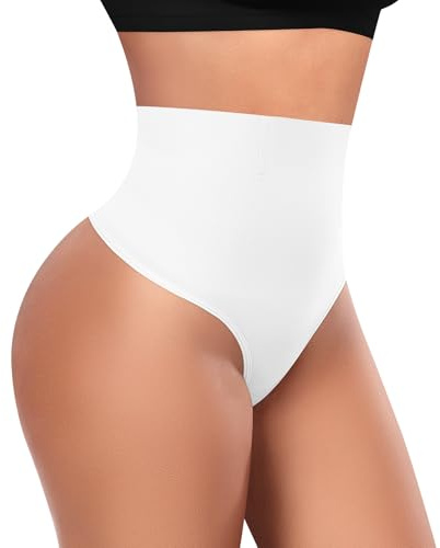 Werena Womens Thong Shapewear Tummy Control Knickers | Mid Waist Body Shaper Panties, Seamless No VPL Stomach Flattener, No-Roll Control Underwear & Shaping Support Pants Girdle