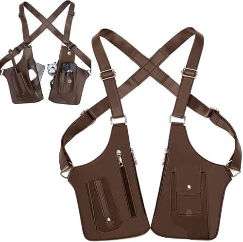 Sac à Bandoulière Antivol pour Homme,Sac Bandoulière Double Homme,Sac à Bandoulière Réglable,Sac Sous-Bras Double Bretelle Ajustable,pour les Voyages,les Affaires et l'Extérieur
