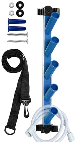 Pool Tool Organizer – Skimmer Pole Förvaringsställ, Utrustningshängare System | Teleskophållarstruktur för simning sida ren organisation för uteplats underhåll verktyg installationssats