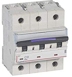 Disjoncteur DX³ 50kA - 3P 400V~ - 10A - courbe C - 4,5 modules