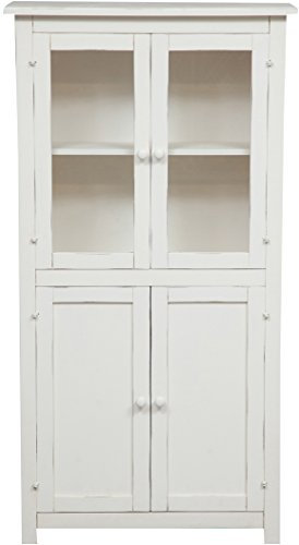 Biscottini Buffetschrank Holz massiv Made in Italy - Vitrinenschrank Vintage 130x25x68 cm - Küchenbuffet buffetschrank landhausstil - Wohnzimmer möbel