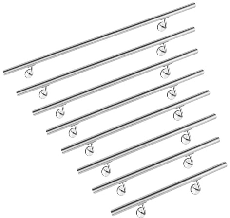 Aufun Corrimano Scale in Acciaio inox 150cm per corrimano esterno, balcone, parapetto Fissaggio a Muro, tasselli di Metallo - Aspetto inossidabile