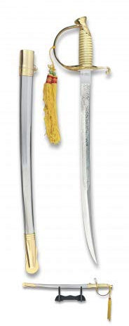 TOLE10 Sable cadete Marines. Hoja 39 cm Arma Blanca de Ornamento, Especial para coleccionistas. Hoja de Acero.