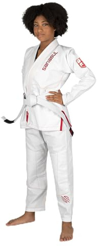 Sanabul Future Legend Jiu Jitsu BJJ Gi brasileño para niños, K0, Blanco/Rojo