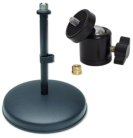 keepdrum Tischstativ Desktop Mikrofonständer + Kugelgelenk Stativ-adapter 1/4 3/8