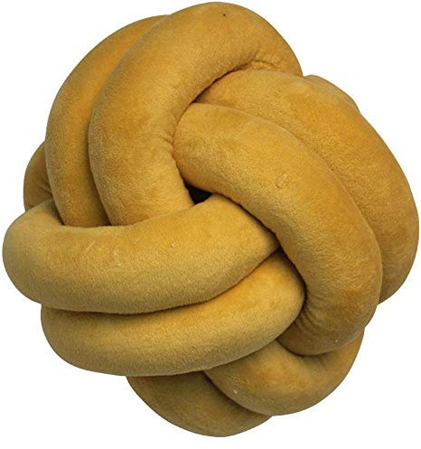 SZETOSY Knoten-Ball-Kissen - Knoten-Ball-Kissen-handgemachtes -Plüschtier-dekoratives Wurfs-für Schlafzimmer-Sofa-Auto-Büro-Spielraum 25x25CM Gelb