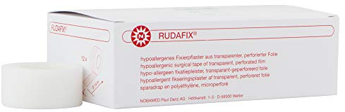NOBAMED RUDAFIX Pansements de fixation sans vitres latérales, taille : 2,50 cm – Lot de 12 rouleaux