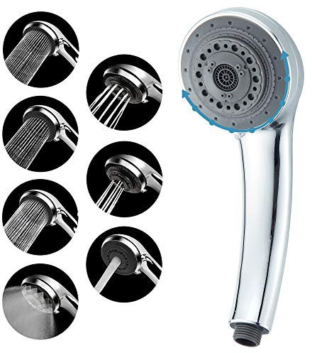 Lucksun Duschkopf,7 Moduseinstellungen Hochdruck-Duschkopf, Universelle verstellbare Handbrause,Geeignet für Bad, Hotel,Fitnessraum, Massage-Spa