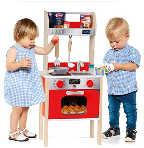 MOLTO | Cucina cottura in legno per ragazze e ragazzi con elettrodomestici | Giocattoli educativi per bambini | Cucina giocattolo con materiali ecologici | da 3 anni