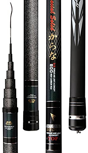 YADLCR Angelrute Carbon Teleskop Angelrute 8M 9M 10M 11M 12M 13M 14M 15M 16M Lange Rute Nesting Rod Angelausrüstung (Size : 15m)