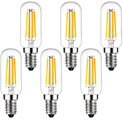SHUWDKAR E14 LED Bulb Dimmable European Base 40 Watt Equivalent 400LM Soft White 3000K, Vintage LED 4W E14 Light Bulb, 6 Pack