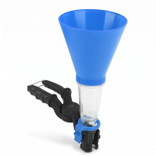 Fabater Öleinfülltrichter-Kit - 3-Teiliges Universal Auto Motoröl Trichter Set Mit Fast-Clamp-Ölfilter, Weithals-Kraftstofftrichter Mit Klemme, Verschüttungsfreies Öl-Fülltrichter (Blau)
