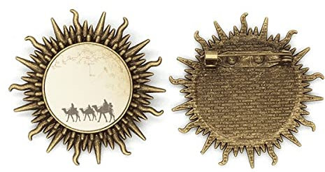 Kamel-Chinesische Malerei, Seide, Straßenkarte, Metall Sonne Brosche Haken Pin, M
