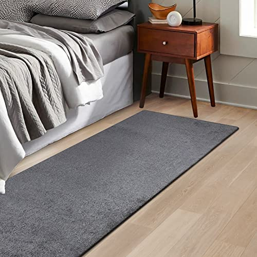 KARAT Sundae - Alfombra para cama de habitacion (80 x 160 cm, antracita)