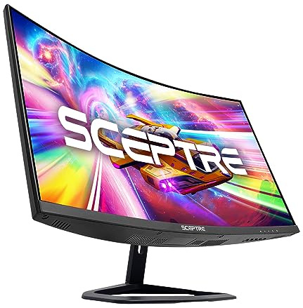 Sceptre 27-inch Curved Gaming Monitor FreeSync 240Hz Plus DisplayPort HDMI 1ms 99% sRGB Build-in Speakers, R1500 Machine Black 2025 (C275B-FWT240)