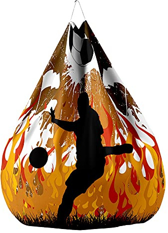 Fansu Puff 3D Fútbol Puff Salon Bean Bag Grande para Adultos y Niños, Puf Sin Relleno Bolsa Almacenamiento de Ropa, Puff Infantiles para Uso Interior y Exterior (70x80cm,Deporte de fútbol)