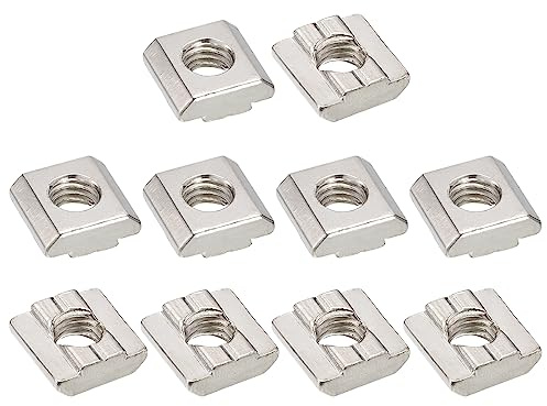 uxcell T Nuts, 30pcs - Nickel Plated Carbon Steel T Slot Bolts, 3030 Series M8 Hammer Head Fastener, Sliding T Nuts for Aluminum Extrusion Profile (Silver)