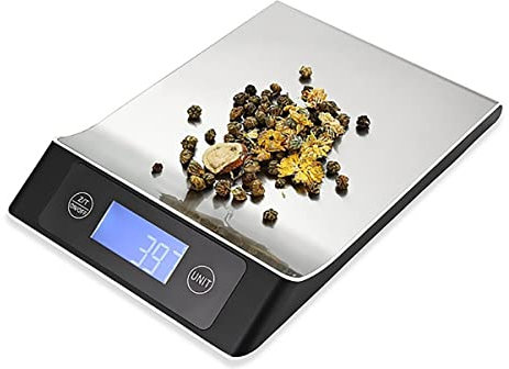OUSIKA Bilancia digitale for alimenti Bilancia da cucina elettrica da 15 kg / 1 g ad alta precisione Mini bilancia da cucina con display LCD for cucinare, cuocere al forno e gioielli Bilancia (Color