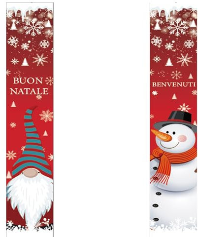 Striscioni Natalizi Banner per Porta di Natale Segno del Portico Striscioni Buon Natale Porta Ingresso Casa Banner Merry Christmas Porticato Bevenuto Natale Gnomi Decorazioni Addobbi Outdoor Natale