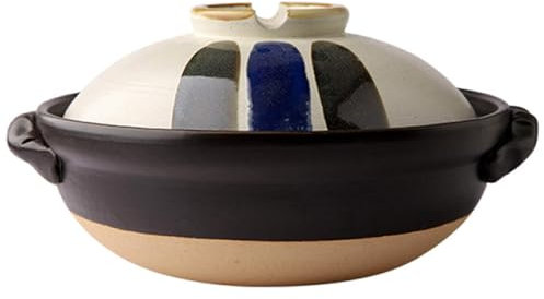 fUfIzU Pfannen, Keramik-Steakpfanne, Ramen-Nudeltöpfe, Japanischer Donabe-Reiskocher, Auflauftopf Mit Deckel, Schwarzer Schmortopf, Suppentopf, Mehrfarbig,1700ml