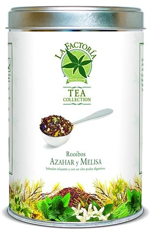 La Factoría del Café - Tea Collection Rooibos Relax con Azahar y Melisa sin Teína | Rooibos con Toques Cítricos y Herbáceos - Infusión Relajante y con Alto Poder Digestivo - 150 Gramos