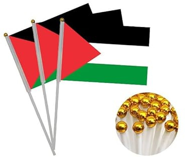 Lot de 20 drapeaux à manivelle Palestine, Palestine Mini Drapeau portable, Drapeau Palestine, Petit Drapeau Palestine, Mini Drapeau Palestine, Drapeau de la Palestine tenu à la main