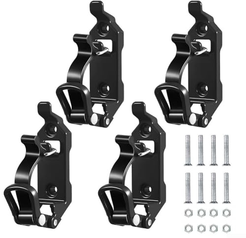 4 Stück Schaufelhalterung für Dachträger, Dachrahmen, Schaufelrahmen, Dachgepäckträger, Wandhalterung, Metall-Gummi-Klemmen-Kit