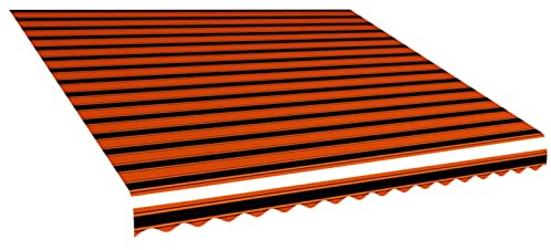 Homgoday Tessuto di Ricambio Tenda da Sole Arancione e Marrone 400x300 cm, Esterno Telo Parasole per Tende da Sole, Tenda da Sole per Terrazzo,Esterno,Giardino Arredo