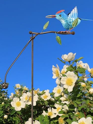 Pommerntraum ®| Windspiel Gartendeko Vogelwippe Vogel Vögel Metall Unruhe | Gartenpendel Gartenwippe Gartenkunst Gartenstecker Vogelmotiv Vogelpendel Vogelskulptur Windornament Metallwindspiel PIEPMATZ