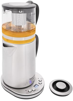 Bollitore elettrico doppio, bollitore elettrico da 1500 W, con display LCD, 2,5 l + 1 l, teiera turca, bollitore in vetro