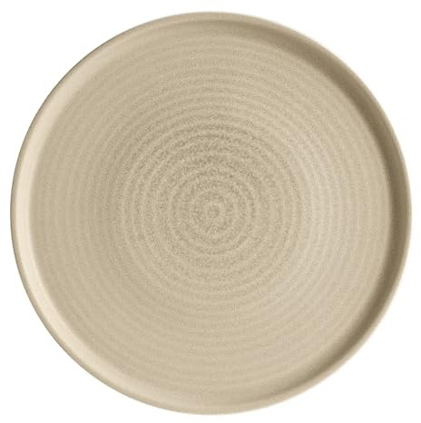 Bonna Mirage MRGRPL21DZ Lot de 6 assiettes plates ondulées 21 cm | Porcelaine beige | Assiettes plates pour le quotidien, les occasions et la restauration | Passe au lave-vaisselle et au micro-ondes