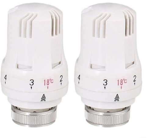 GANCEI 2Pcs Thermostatic Radiator Heads Automatical Temperature Control Heads M30 X 1.5 Heating Control Replacement For Central Heating Radiators