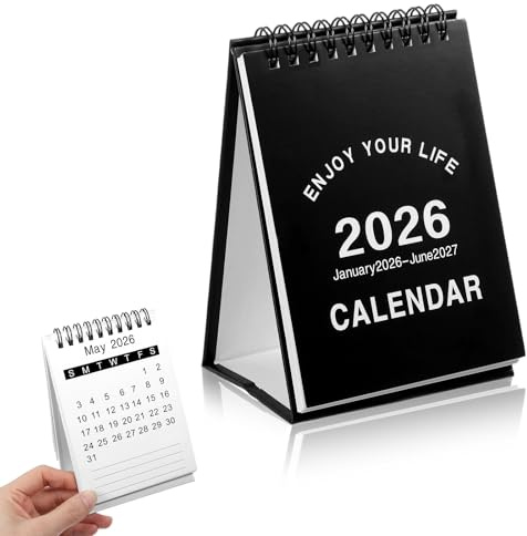 Small Desk Calendar 2026 2027 Small Desktop Calendar January 2026 to June 2027 Portable Mini Pocket Calendars Standing for Desk Home Office