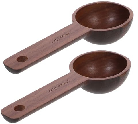 Mikinona 2pcs Wooden Measuring Spoon Measuring Scoop Tea Scoop for Loose Tea Tablespoon Wooden Spoon Cooking Utensils Tablespoon Coffee