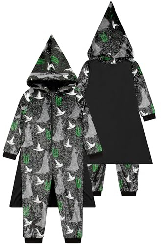 Wicked Onesie För Flickor Med Cape, Elphaba-Pyjamas, Elphaba-Onesie För Barn, Svart 152